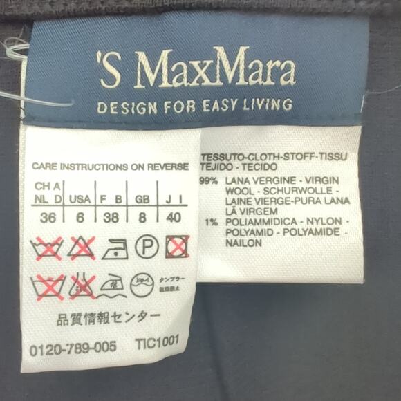 'S MaxMara Skirt Womens 99% Wool Black Knee Length Pencil 6 - Picture 6 of 8